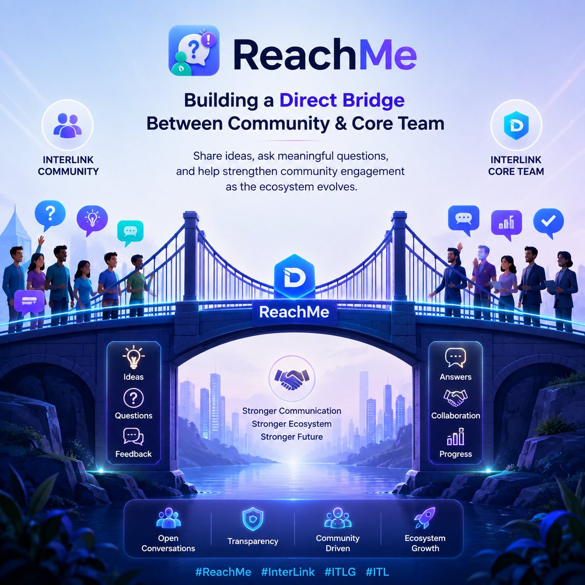 ssujan886's tweet photo. ReachMe aims to become a direct bridge between the InterLink community and the Core Team.

Share ideas, ask meaningful questions, and help strengthen community engagement as the ecosystem evolves.
@kv_interlink @ArifAhmedITL @reina_itl @miratang16

#ReachMe #InterLink #ITLG #ITL https://t.co/WoT0PVmz29