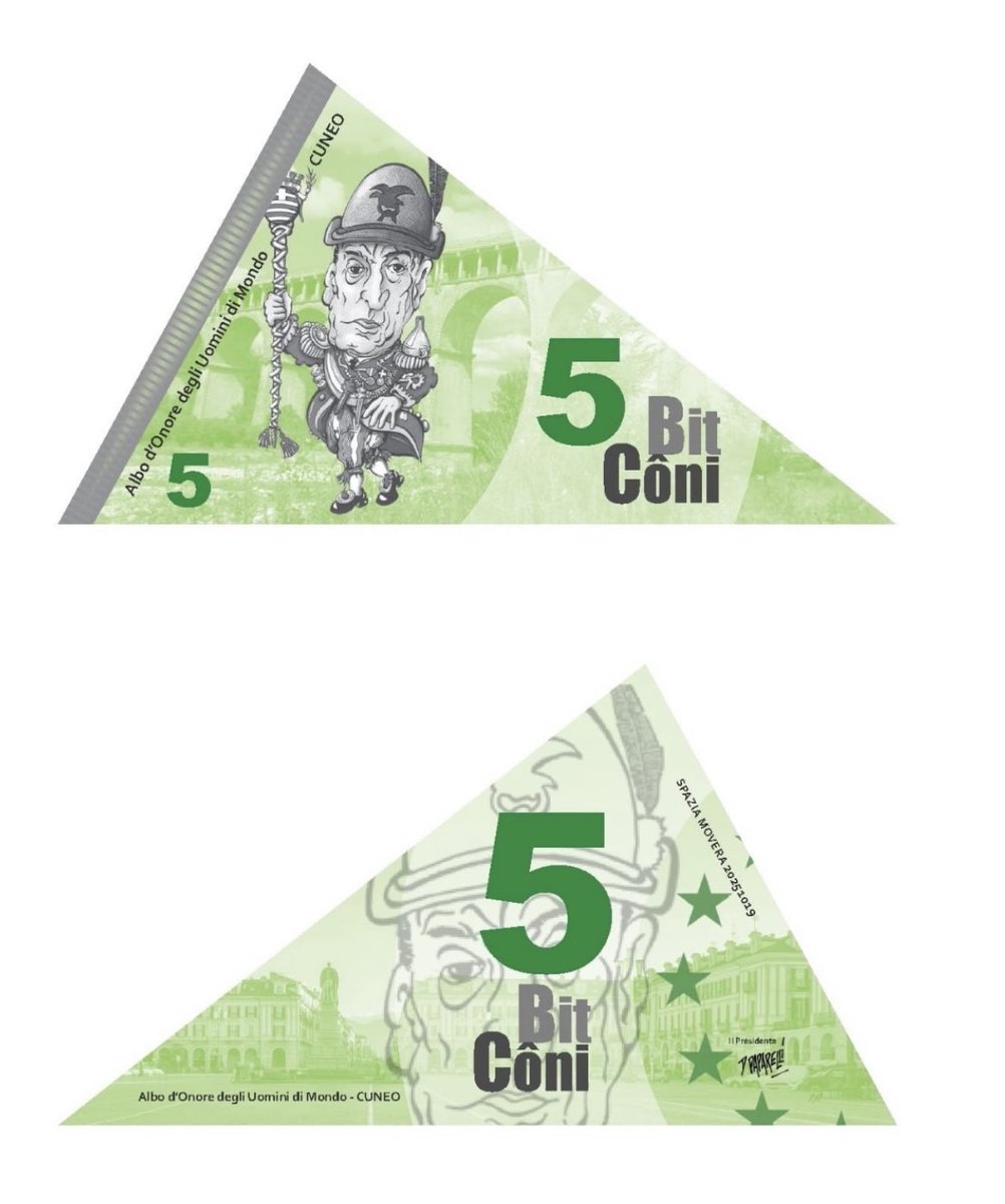 danilopaparelli's tweet photo. #Cambiano le #banconote dell’#euro. Saranno a tema #culturale o naturale e verranno scelte con un #sondaggio popolare. L’#Associazione degli #UominiDiMondo di #Cuneo, con un anno in anticipo, ha realizzato la banconota (#triangolare)col #personaggio che più li #rappresenta https://t.co/0VwpdOHLvf