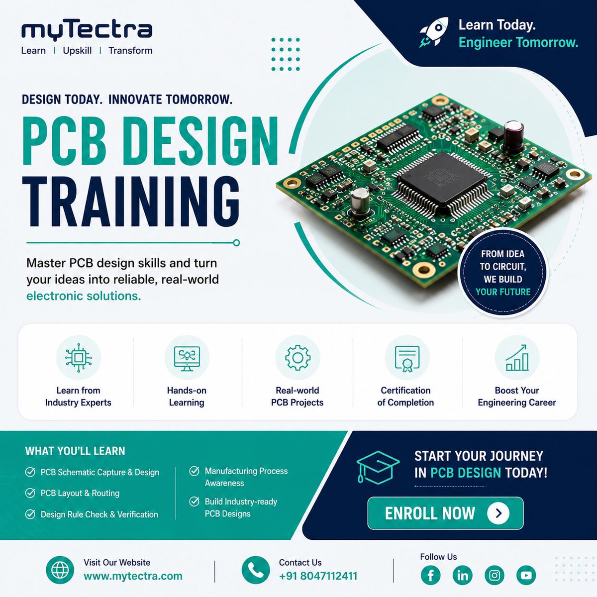 mytectra's tweet photo. 🚀 Turn your passion for electronics into a rewarding career with PCB Design Training by myTectra.
🌐 https://t.co/vwlFwOpssZ
📞+91 8047112411
#PCBDesign #PCBTraining #Electronics #EmbeddedSystems #HardwareDesign #Engineering #CareerGrowth #TechSkills #myTectra #FutureEngineers https://t.co/prgG2F4iTO