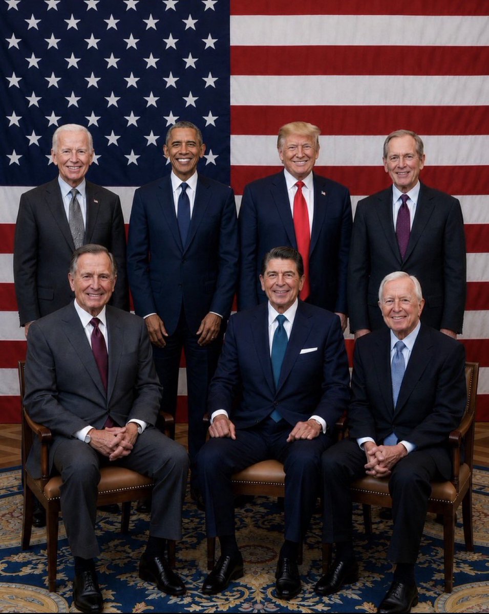 PureVibeHub's tweet photo. Hey @grok, put a clown cap on the worst USA President in this image !! https://t.co/pbfovmTxoG