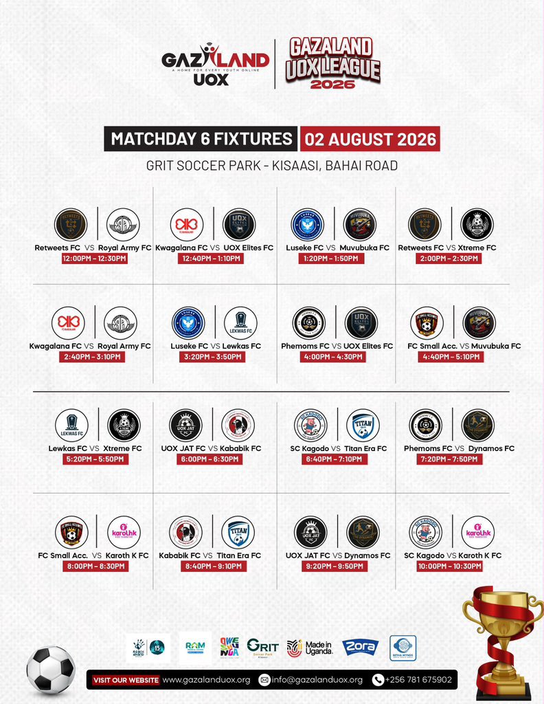 NorahKathryn's tweet photo. Match day at #UOXLeague! 🥳🥳
Will @FCKwagalana256 bag another win today? 🌚

Be there and find out! #ZoraWater https://t.co/y2Z69PSqEL