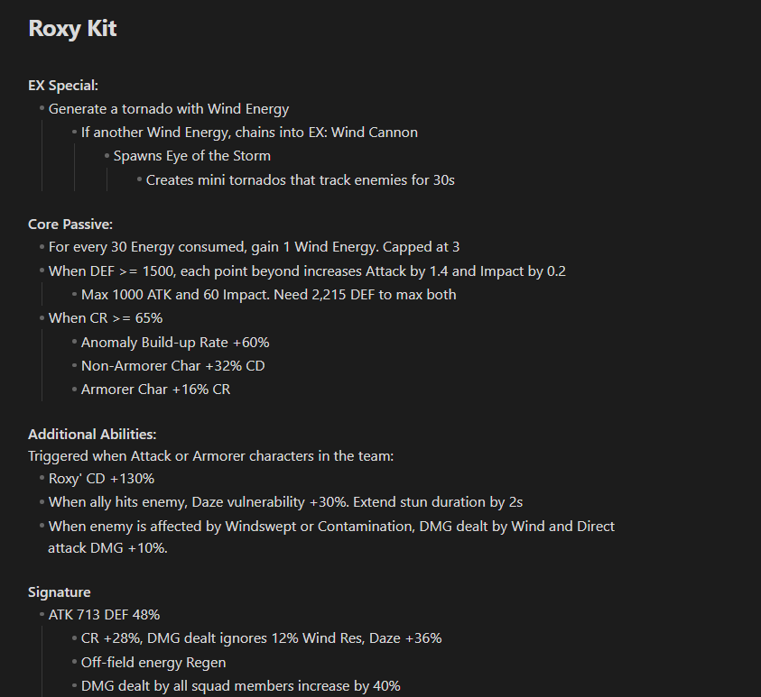 blackclears's tweet photo. ZZZ 3.2 Beta Roxy V1. Seemingly very straightforward basic stunner. Unless great DMG potential, sidegrade or flexibility option currently in place of Dialyn or Norma. #Roxy #zzz #beta https://t.co/QlYTfkGZSt