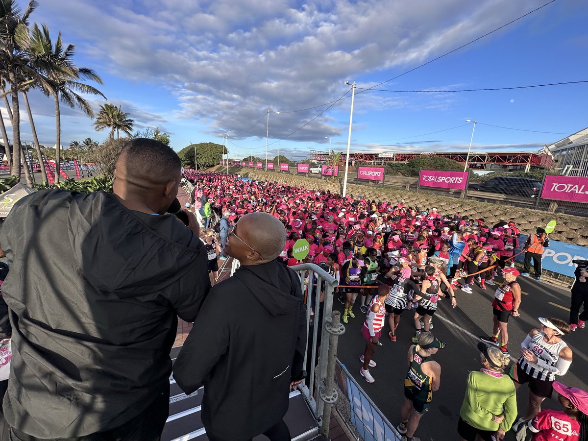 TotalsportsSA's tweet photo. Our hosts with the most - Thabo &amp; Zinhle getting our runners and walkers ready to go. 

@WomensRace #TWR2026 https://t.co/PAk2LblLNA