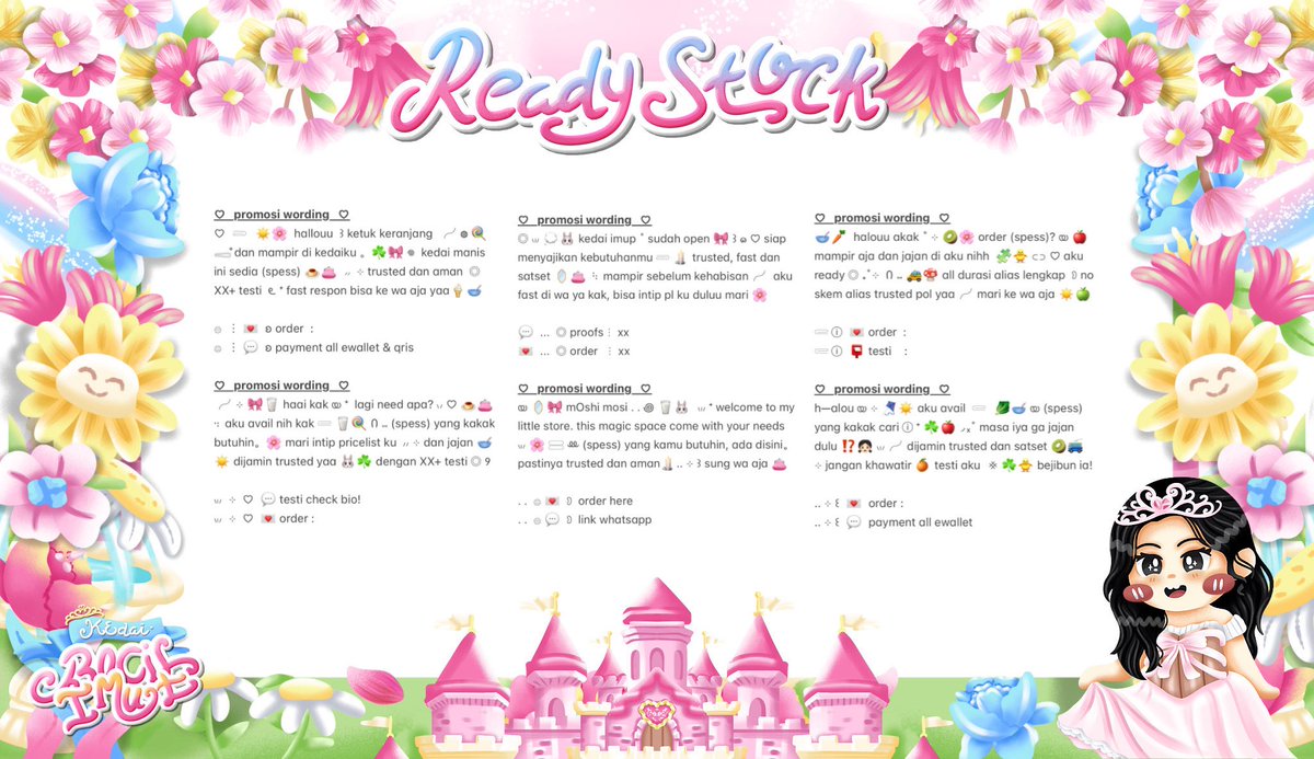 umbqi's tweet photo. ⠀
⸝⸝  🎀  യ₊  help retweet?  thank you !  𓐍  

💭 𖣠  ⊹  . .  haloo sobat imut  𓈀 ☀️☘️ ♡  kath dropped  🥣  ◎  FLASH SALE wording ready stock ˚⸝⸝  🍰🌸 with price  ꒰ IDR. 2.5OO—https://t.co/cAs0CaNtJZ ꒱  Ი ⑅ 🐰 ⟡  scroll for more details  👛🧁  ◠  ꕤ 

 ..  ミ  💌  ⟡ #zonauang  𖠗
⠀