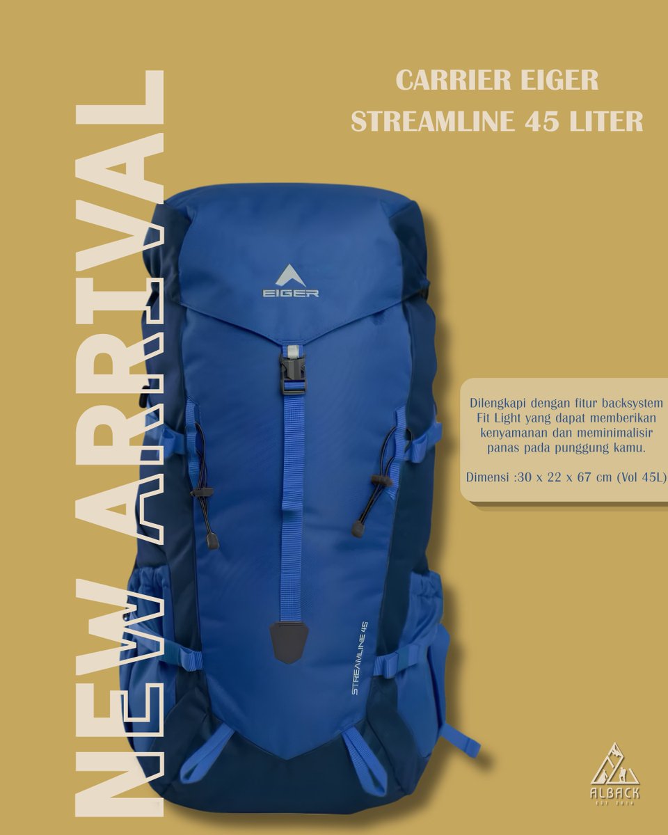 alertbackpacker's tweet photo. NEW EQUIPMENT
➖➖➖
CARRIER EIGER STREAMLINE 45 LITER
➖➖➖
Ada yang baru nih di Rental Alert Backpacker, menambahkan line up CARRIER PREMIUM sebagai variasi kebutuhan hiking teman-teman semua, kini telah tersedia CARRIER EIGER STREAMLINE 45 LITER untuk https://t.co/RNbVuWwQo4