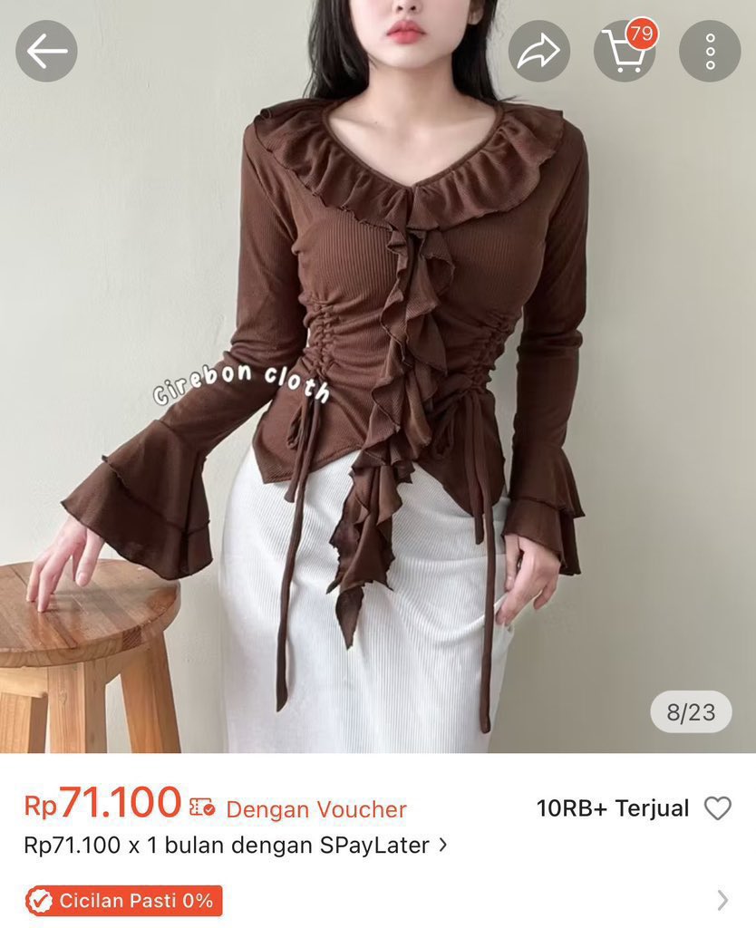Vanillacloudys's tweet photo. Atasan mahogany 55k (lepas tag, tidak pernah di pakai) https://t.co/Cj1oczqYDz