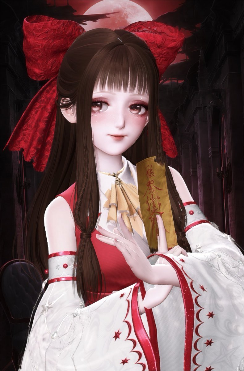 __hakx's tweet photo. ⛩博麗の巫女⛩

紅い月を背景にもってくると紅魔郷にしか見えないですね…⋆.˚ ☾ .⭒˚ https://t.co/hVSMwzIaK0