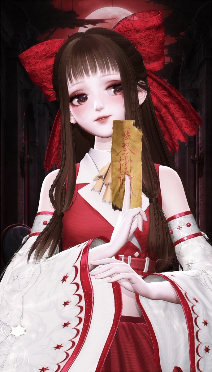 __hakx's tweet photo. ⛩博麗の巫女⛩

紅い月を背景にもってくると紅魔郷にしか見えないですね…⋆.˚ ☾ .⭒˚ https://t.co/hVSMwzIaK0