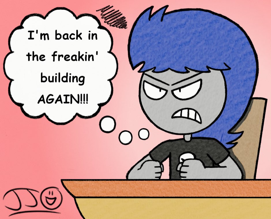 JJSponge120's tweet photo. Day 1 of Aftermath August 2026 - Good Morning, Class
My OC Dwayne isn’t really that excited to be back in school. 😠
Aftermath August 2026 prompts by @BIO6751 and @ElementalLover2. #AftermathAugust #AftermathAugust2026 #GoodMorningClass #Brother #Anger #Dwayne #OC #JJSponge120 https://t.co/cZ9S4lJ0Mc