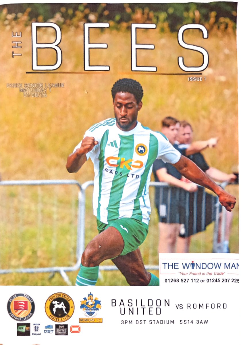 romfordfcprogs's tweet photo. First @EssexSenior programme of the season, @BasUtdFC v @RomfordFC Saturday 1st August. https://t.co/RTMYVKLbw2