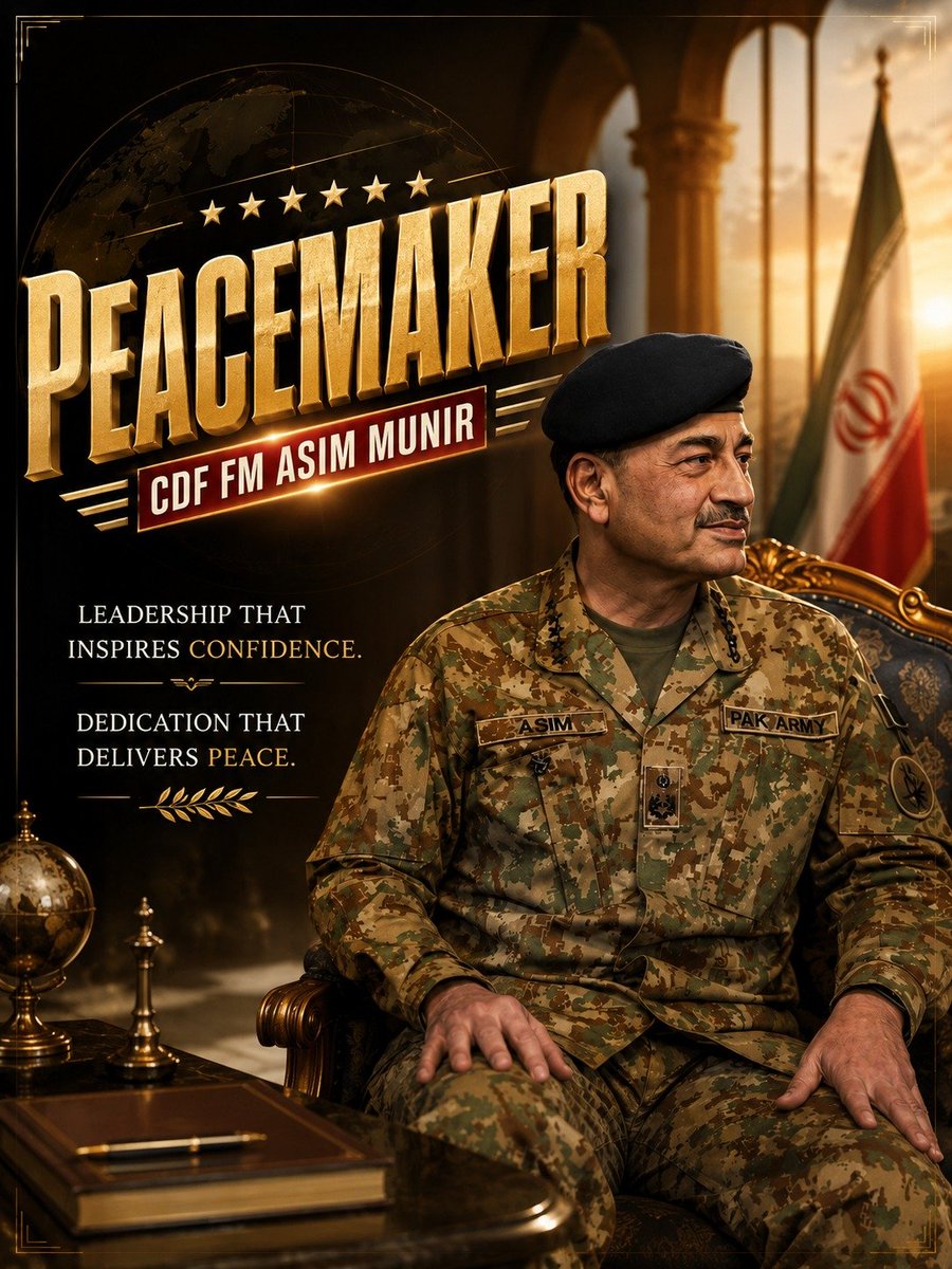 elea_nur7's tweet photo. A tribute to CDF Asim Munir for his unwavering dedication to Pakistan’s peace, security, and future. His leadership reflects resilience, commitment, and a vision for a stronger and stable nation
#SalamCDF #StandWithCDF #DefenderOfPeaceCDF #ShieldOfNationCDF #PillarOfStrengthCDF https://t.co/Mcdc14h7n9