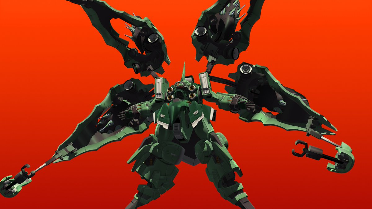 busuzimamakoto's tweet photo. MMDクシャトリヤ、しょにょご～

は～、やっとバインダー終わった～！
正直言って
「こんな形のものなんて三面図とか無しに出来るかいな！」
とか思ってましたが何とか出来上がったZE！
たぶん次の週末に配布する＼(^o^)／
 
#MMDガンダム #クシャトリヤ https://t.co/RH1GSFW46c
