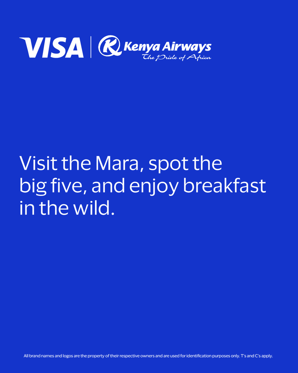 NCBABankKenya's tweet photo. Chase the Kenyan sunset! We believe in your dream travels. Use code VISAKQ on your NCBA Visa for 8% off your flight!
Book by 30 Sept 2026:https://t.co/yTSMTm7r6G
T&Cs apply.
#HapaNiWapi #TembeaKenya #PayWithVisa #KenyaAirways #Goforit #NCBATwendeMbele https://t.co/uJ5cB00HU3