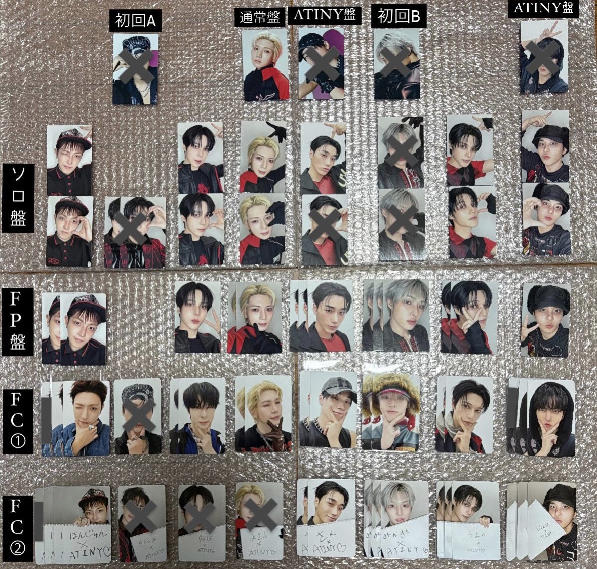 justbejoyful97's tweet photo. 譲 : ホンジュン、ユノ、ヨサン、サン、ミンギ、ウヨン、ジョンホ

求 : 未所持ソンファ、ミンギ

異種、過去トレカとの交換可能です。
8/4.5.6ペンミ3日間、10/3リリイベ東京での手渡し優先で求めております🙇🏻‍♀️

#ATEEZ交換 https://t.co/swg5tTendg
