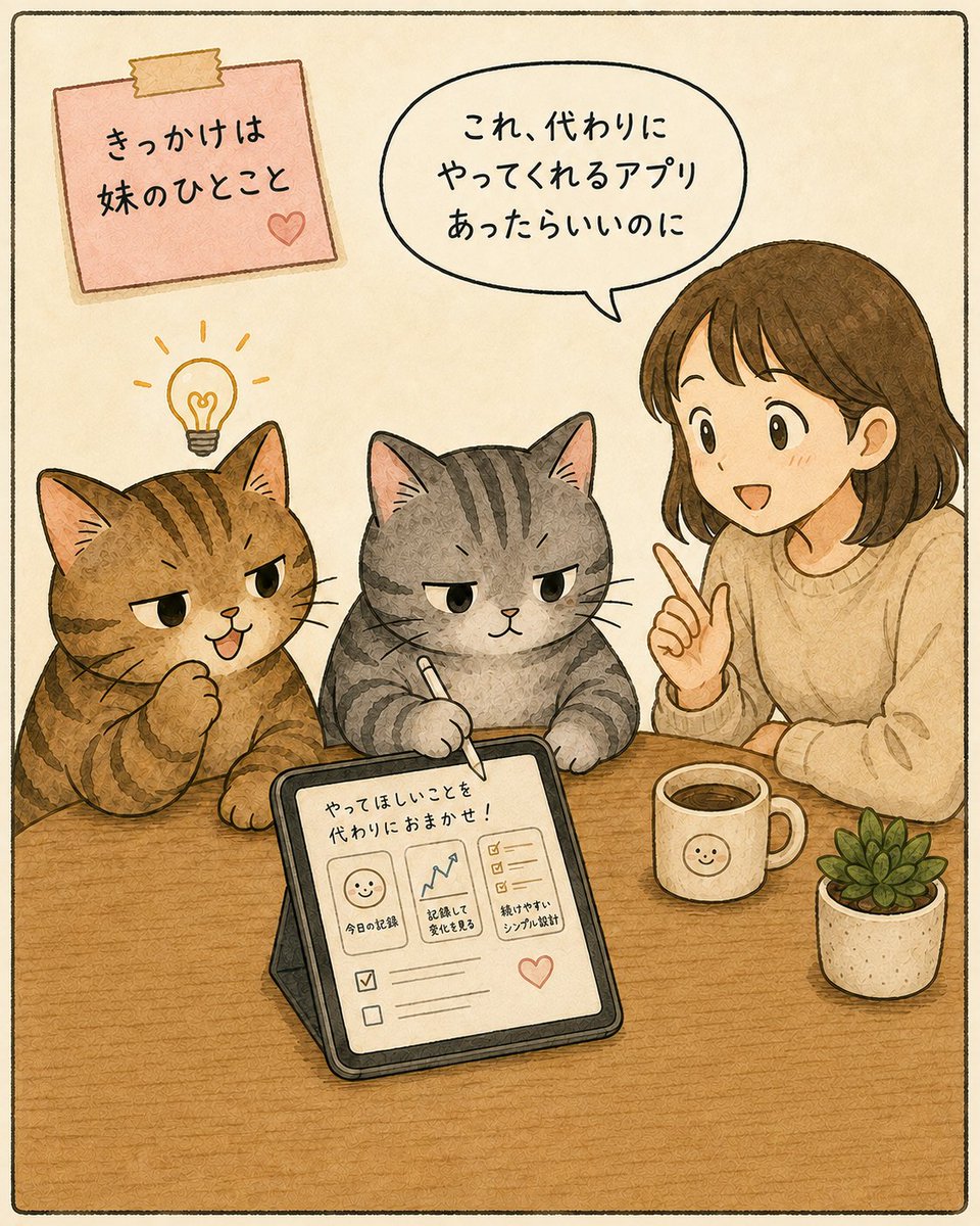 melkito_works's tweet photo. ASCに載せるプレビューとスクリーンショット、
やっと完成させましたー。
実はこのアプリ、妹の一言がきっかけで作り始めたものです。

日常のちょっと面倒なことを、
代わりにやってくれるようなアプリなので、

同じように困っている人にも使ってもらえたらいいなーと思いながら作っています。
リリースまでもう少し。
最後まで細かいところを整えていくぞー。

#個人開発