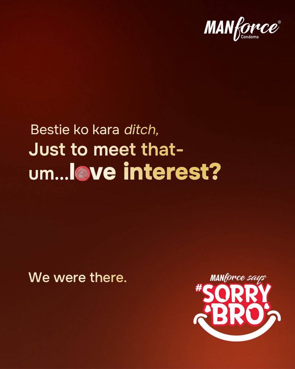 ManforceIndia's tweet photo. Trust us, "I'm coming" usually means somewhere else entirely 💦
Here's to the boys holding down the squad this Friendship Day.
#SorryBro

#Manforce #HappyFriendshipDay #manforcecondoms #Feel

{Manforce, Feel,, Happy Friendship Day, Manforce Condoms, Condoms} https://t.co/6u7AlvGpBU