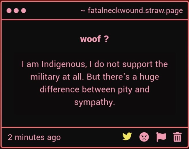 maitrevamp's tweet photo. yes anon i know this anon we can go in circles like this all night or you can stop dancing around the fact that both should not be given to the military https://t.co/vz2IgHsSCZ