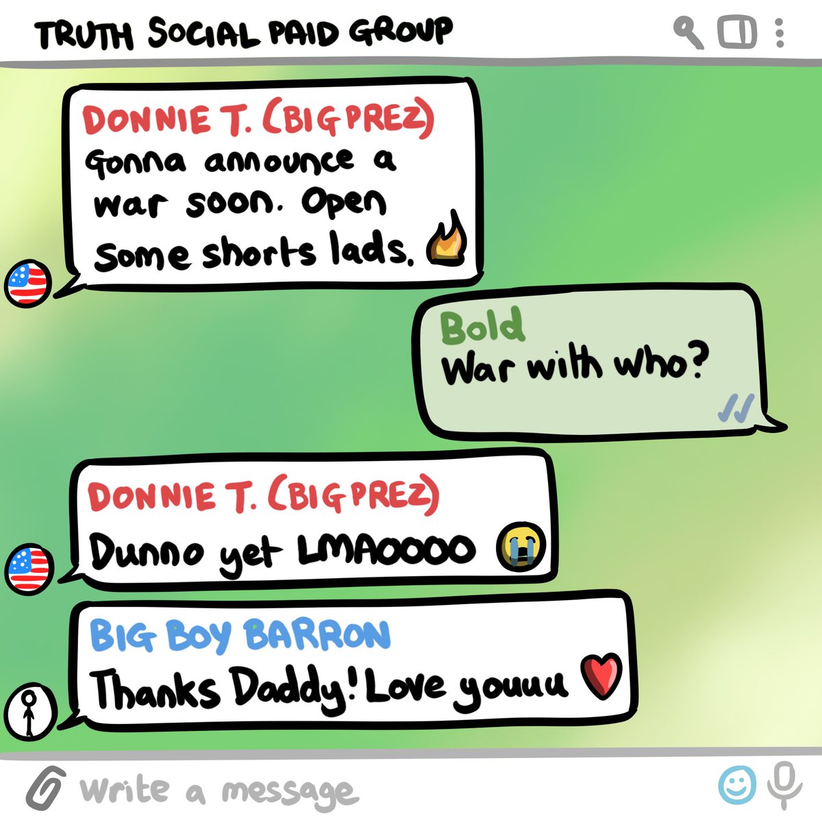 boldleonidas's tweet photo. Just joined the $100,000 a month tier of Truth Social. https://t.co/BbhDAKXHqR