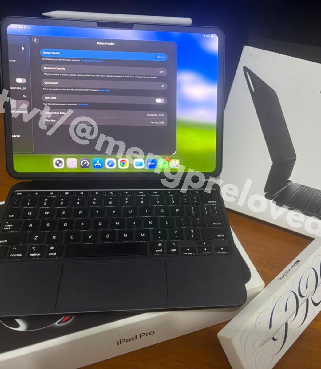 mengpreloved's tweet photo. WTS ipad pro m4 11 256GB WIFI [BUNDLE LENGKAP]

include :
- ipad Full set lengkap dgn dus
- magic keyboard
- apple pencil pro

❗no minus, terawat, fungsi normal, pemakaian pribadi ±1,5 th, bh 98

❗BONUS folio case spigen

📦 COD : Depok/Lenteng Agung
📦 JNE/JNT

detail dm! https://t.co/snpJbEY8Kv
