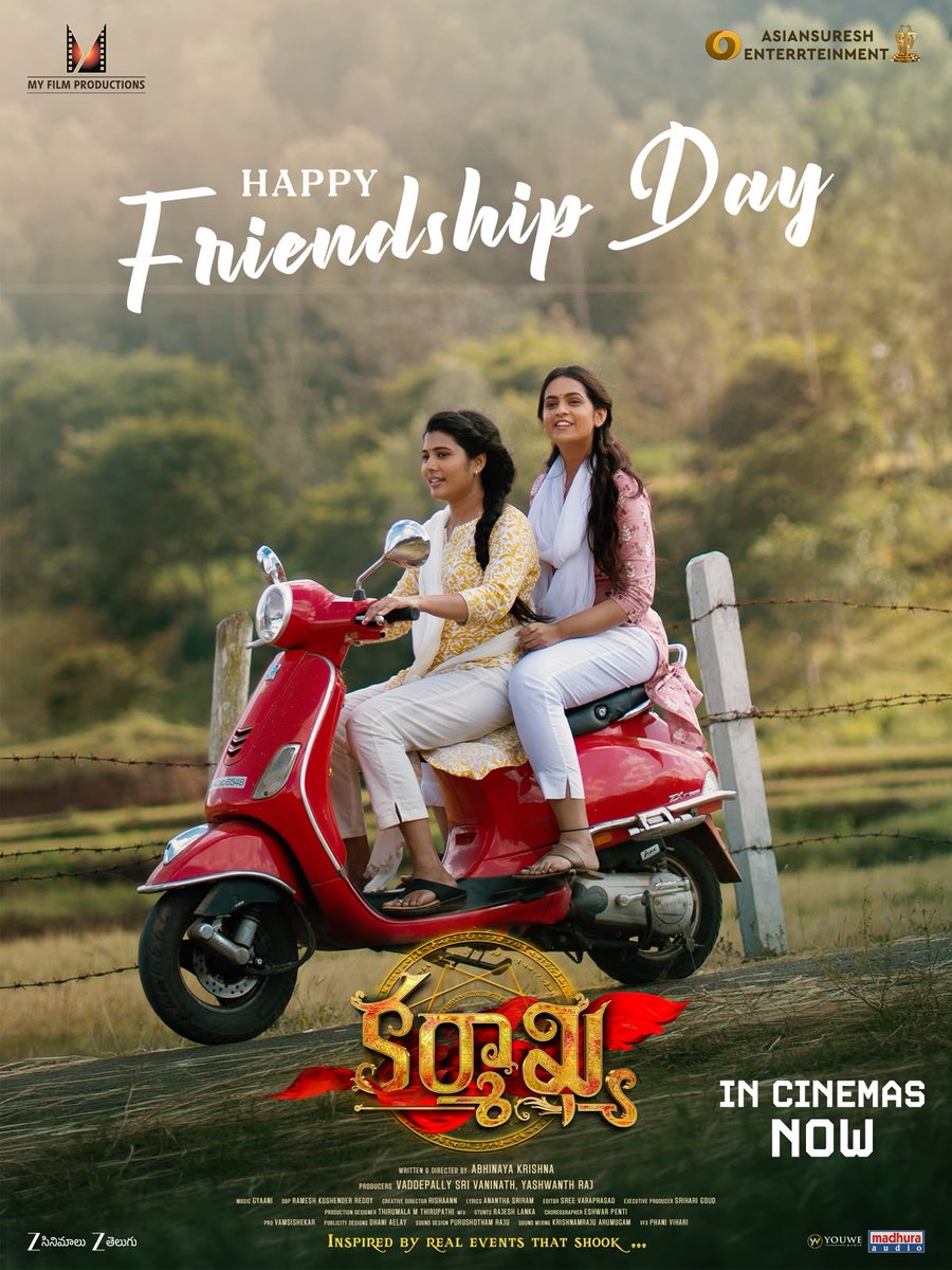 rameshlaus's tweet photo. Some bonds are stronger than fate itself ❤️
Wishing everyone a very #HappyFriendshipDay🤝
Experience Thrilling Blockbuster #Karmakhya IN CINEMAS NOW 🔱
🎟️ https://t.co/Aub0afJ3t8
Written and Directed by @AbbhinavOffl
#Samaira @thondankani @abhiramiact @DhanrajOffl @RKushendar @Gyaanimusic @IananthaSriram @actressishwarya @AnanxBharathi #VaddepallySriVaninath #YashwanthRaj @MyFilmProdns @MadhuraAudio