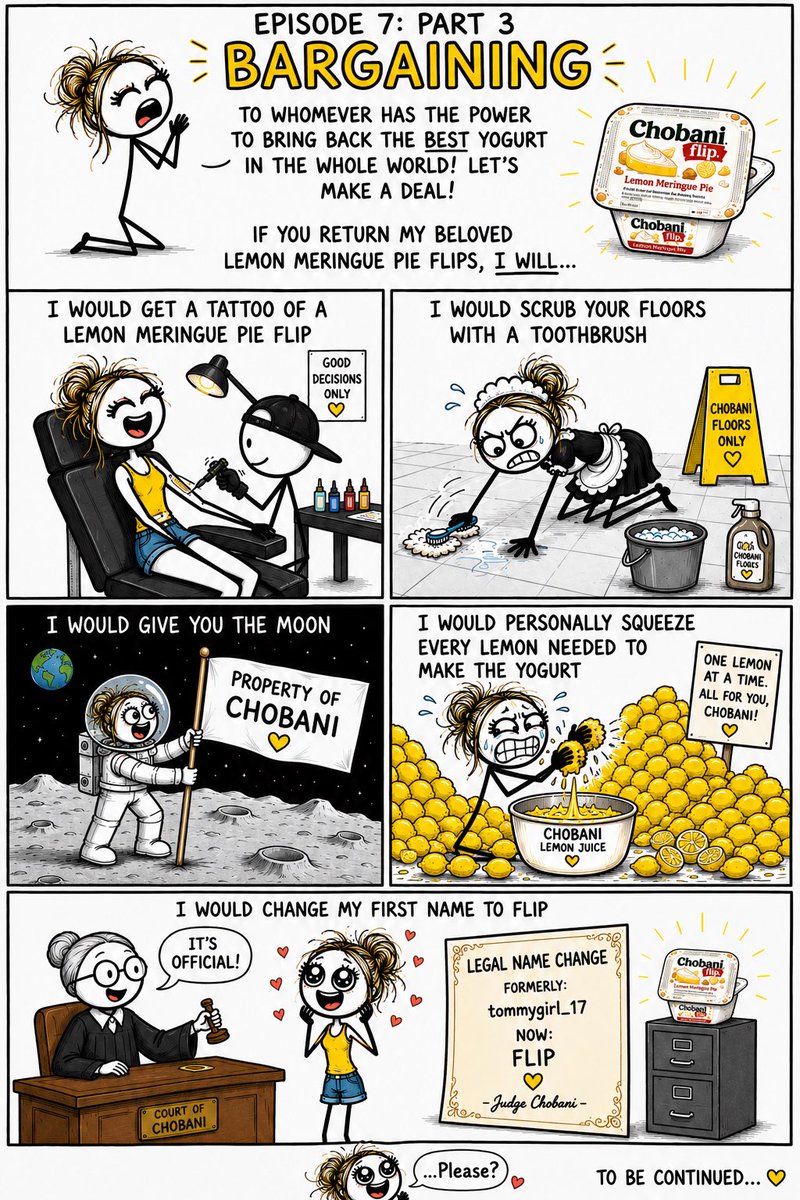 tommygirl_17's tweet photo. @Chobani it’s time to make a bargain #grief #bargaining #episode #short #comic #bringitback #funny https://t.co/M1UvNon3Zm