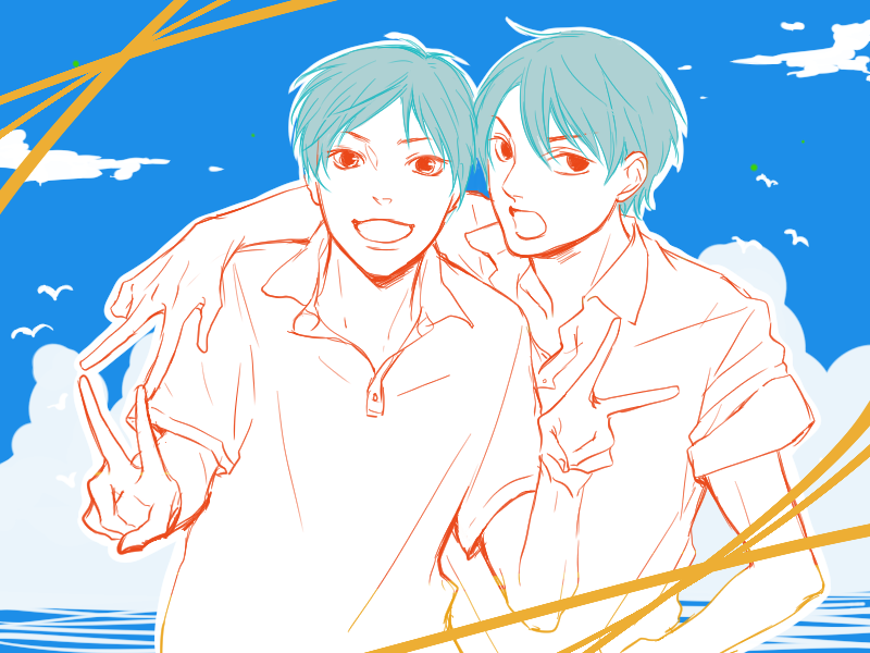 chyoromage's tweet photo. DKが描きたいと描いたけど幼くなりすぎました。
しかし毎日暑いですねー。 https://t.co/kU2ARnVUye