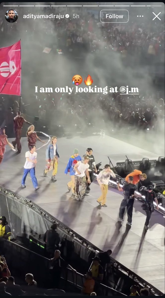 jiminietoof's tweet photo. popular influencer and makeup artist Aditya Madiraju (3 mil followers) falling for the Jimin Effect 🤭 I’m telling you everyone at the stadium became Jimin  biased tonight https://t.co/cKsbwTyoui