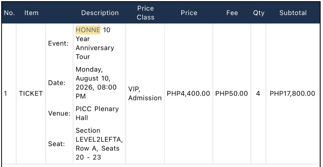 yukiwink's tweet photo. WTS LFB - HONNE: Day 1 - August 10 (1 VIP ticket)

• 4,450 (SRP + OF)
• See pic for the seat (blue dot)

Selling 1 ticket only kasi hindi makakapunta yung isa naming kasama. 

PAYO. Will forward the PDF of the e-ticket upon payment. 

PM if interested. For sure buyers only. TY! https://t.co/QodV9BDqe4