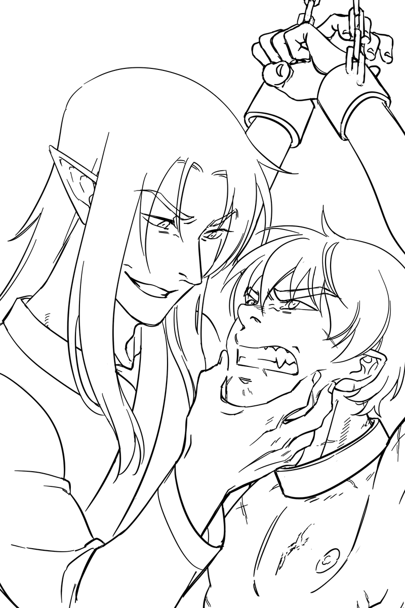 CaimVi's tweet photo. Happy #yaoiday!!!! Here's my contribution, I'm working on a fresh new toxic yaoi hatefuck comic with my OCs Carmine and Vinh, so here's the finished lineart!! These two love to hate each other 😆 https://t.co/Ta0VvMGCg0