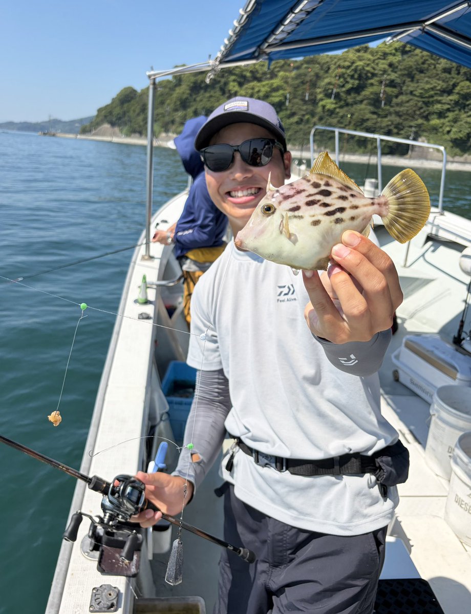 ikenao0628's tweet photo. 最終日の本日は広島県！

汰星丸さんより松山沖まで行って来ました。

釣りにならないほどのベラの猛攻…とはいえカワハギの数も少ない印象😢

激渋で釣果4枚でした。

瀬戸内のカワハギ釣りの文化、釣り人の考え方の違いなど学びの多い3日間になりました😊 https://t.co/weQnq9OGpr