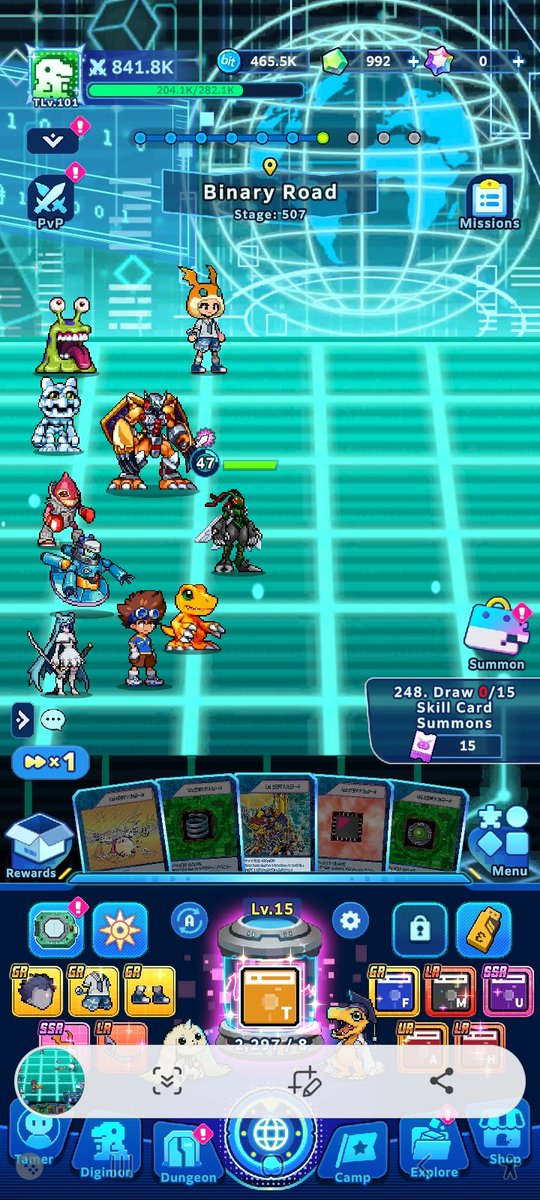 d48998_dimon's tweet photo. @Digimon_up_en Докачал Теймера до 100 уровня и к сожалению пришел к выводу, что буду удалять игру. Игра слишком автоматизирована, заходить в неё каждый день, чтобы проделывать одни и теже действия по сбору предметов, словно ритуал, совсем не интересно. Желания донатить не разу не возникало. https://t.co/savBWqsjtM