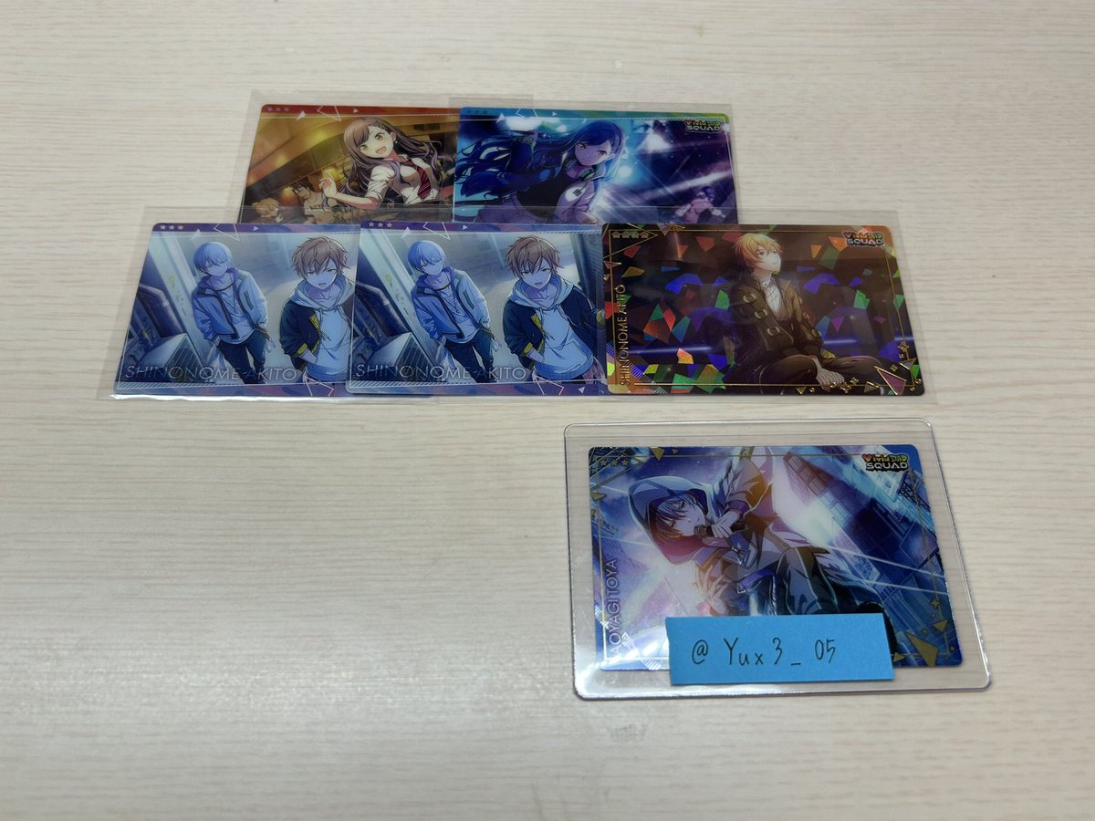 Yux3_05's tweet photo. 【交換＆買取】  プロセカ ウエハース

譲  画像1〜5
求  画像6の青柳冬弥  150円＋送料

🩵…目立ちませんが少し汚れあり
お声掛けの前にファンミ必読。
郵送での希望です。
検索からでもお気軽にお声掛けください。 https://t.co/6hhwsZZgVJ