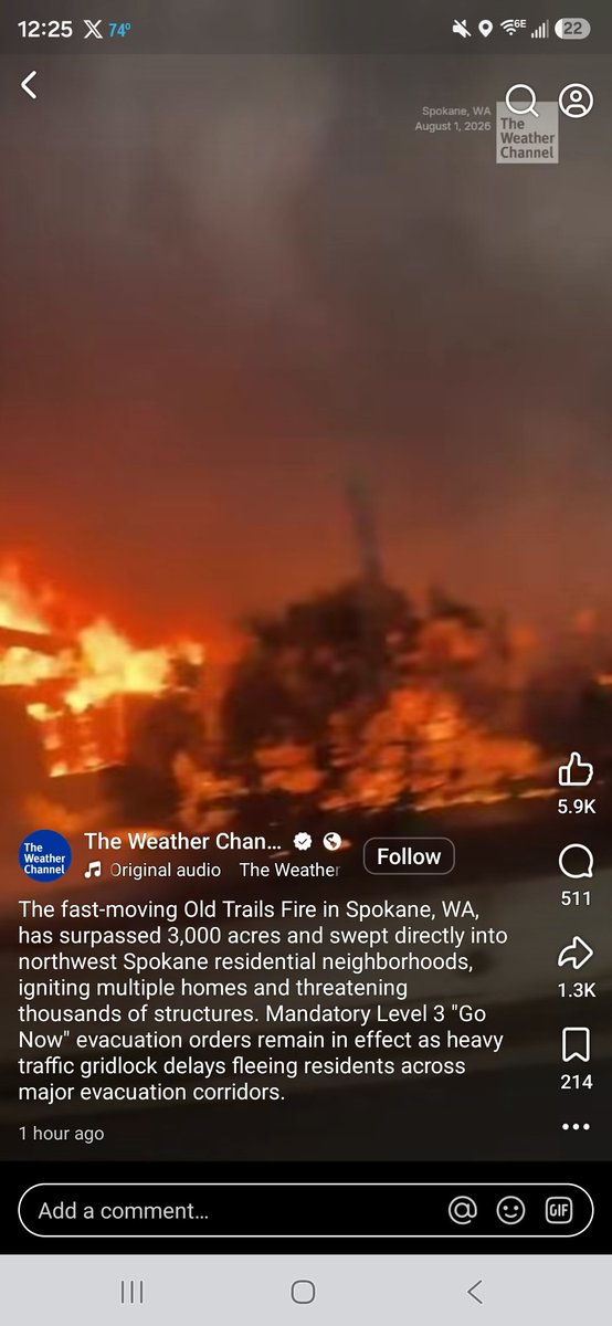 Bubblesnconkie's tweet photo. Jeezussssss Murphy! Everytime i pop on social media I see a new place burning 🔥 To the ground 😭😭
Prayers for everyone in Spokane, Washington... and prayers to our earth 🌎 we live on @LunarWolfProj #fire #SaveOurEarth https://t.co/LJuSKFlMrq