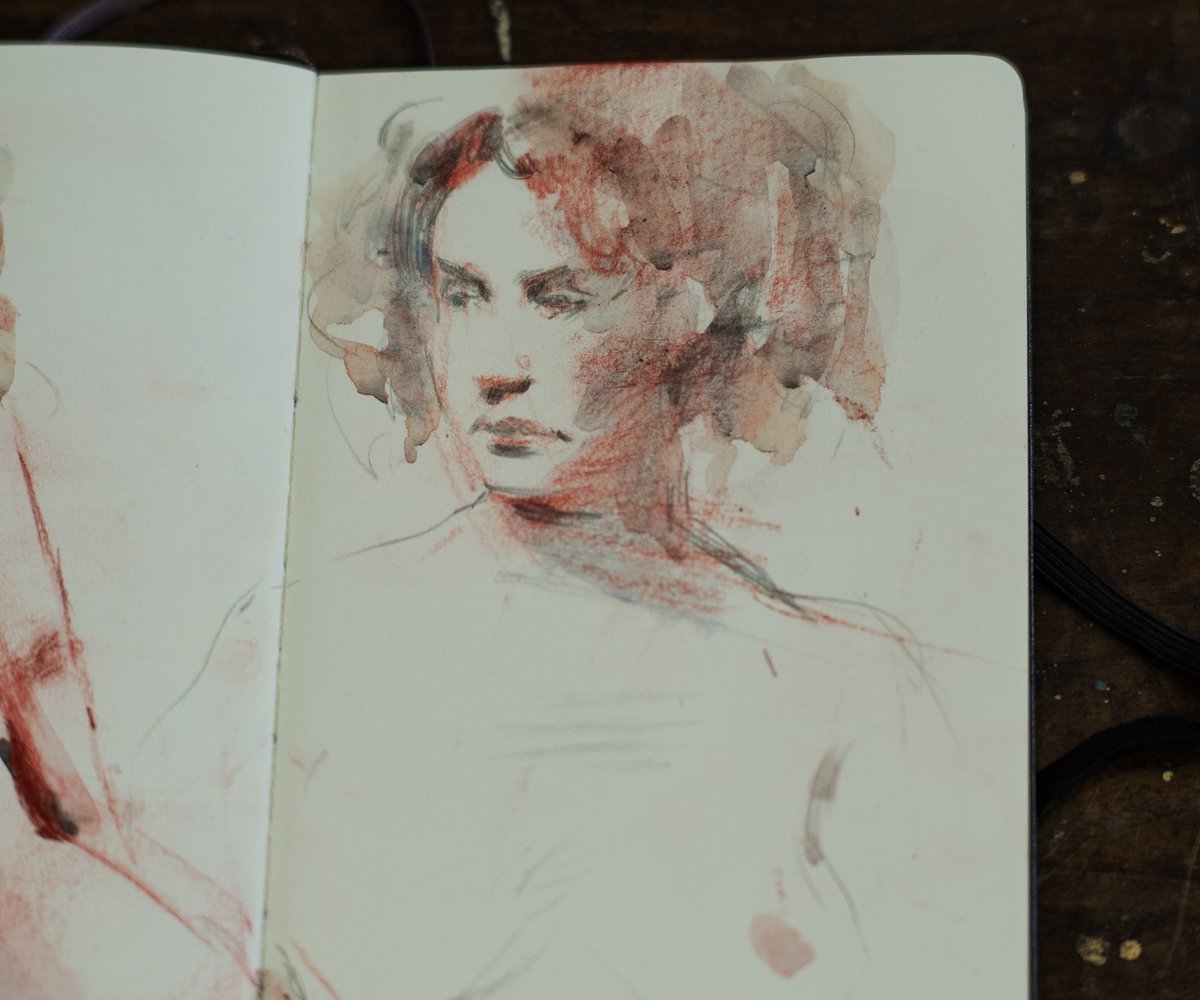 _ev's tweet photo. Lovely poses from Ksenia at Studio Luka Sydney.
Conté and pencil with watercolour. https://t.co/hL4Gfuns1b