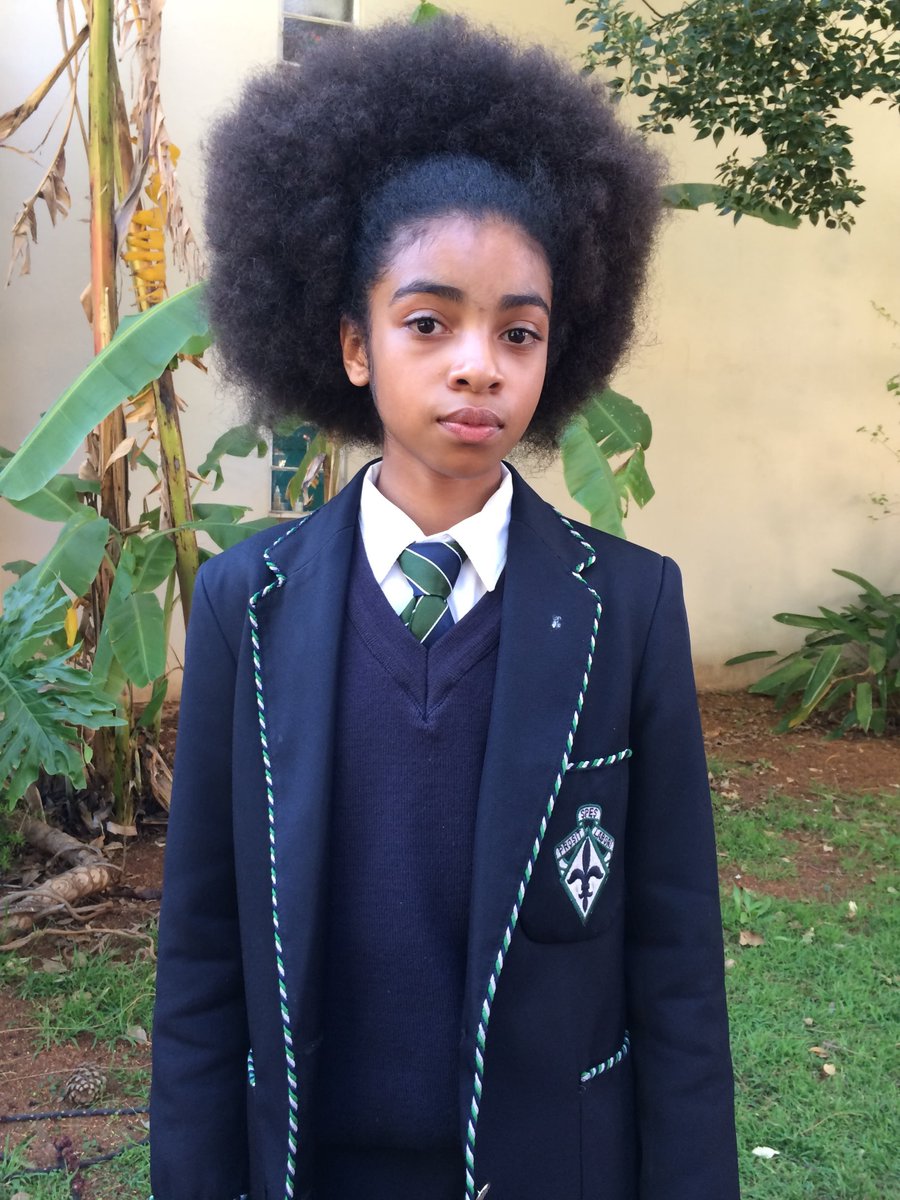 rirokpik's tweet photo. This girl led protests against a ban on Afro hair for Black girls at her school in South Africa... and won.

At just 13 years old, she stood up to discriminatory school policies that treated natural African hair as "unacceptable."

Black hair is beautiful. Black identity is not up for debate.