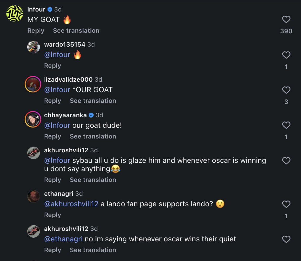 oscarpiastitty's tweet photo. Oh wow… **LNFOUR** doesn’t say anything about Oscar but always glazes Lando…..? With just one click they could have known that it’s lando’s brand/store acc. https://t.co/Bz7ljihYQo