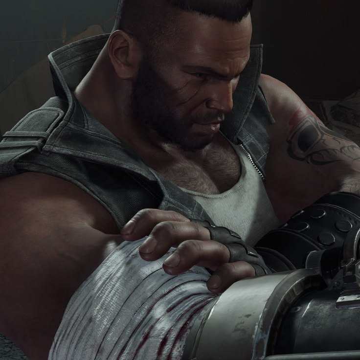 dahffodil's tweet photo. barret is easily top 3 most attractive final fantasy characters oat and nobody talks about him 💔 https://t.co/KWBXusSek8
