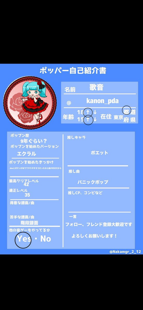 kanon_PDA's tweet photo. 最高42、安定35あたり。パニックポップとポエットが好きなエンジョイプレイヤーです！たまに家の近くにある16もやりに行きます！よろしくお願いします(´꒳｀*)ポプとも登録大歓迎です！
 #8月になったのでポッパーフォロー祭 https://t.co/p2xXsjtIiP