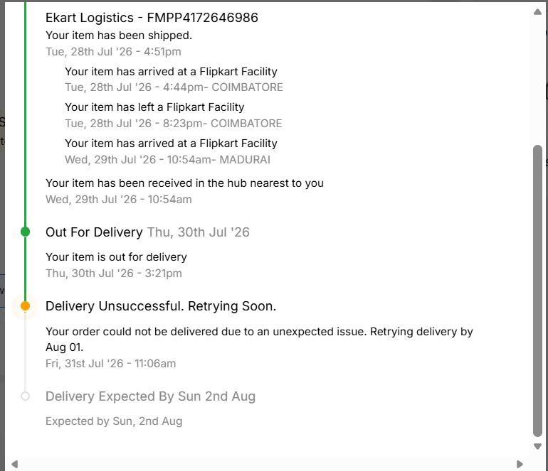 GGDilipKumar's tweet photo. @flipkartsupport @flipkartsupport @Flipkart @ASUSIndia @JoshiPralhad @jagograhakjago One more day has gone, but item not delivered. Waiting since 17th July. https://t.co/2RHxI3u2WQ