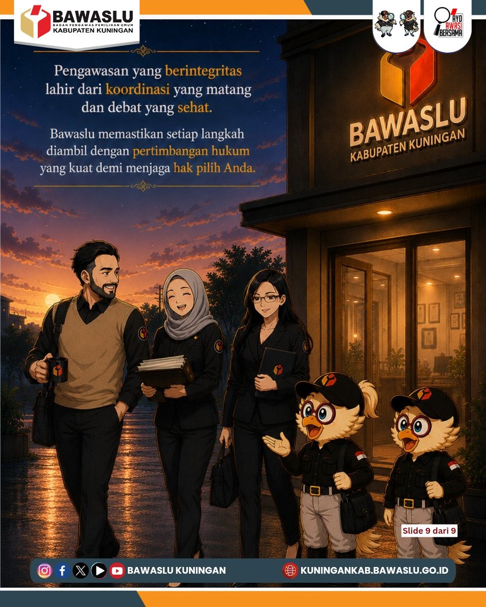 BawasluKuningan's tweet photo. Karena setiap keputusan bukan lahir dari asumsi, melainkan dari diskusi yang matang, telaah regulasi yang mendalam, dan tanggung jawab untuk menjaga kualitas pengawasan. https://t.co/fO3t569haw