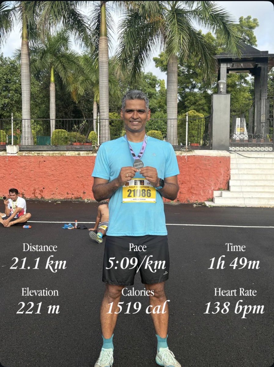 thakur83's tweet photo. Training run for Hyderabad turned into a PB!
Clocked a 57-second improvement at the AFMC Marathon!
Wasn’t even the main race goal, but sometimes the training surprises you.
#Run #AFMCMarathon #MarathonTraining #PB #BhagteRaho https://t.co/UyGn6OU201