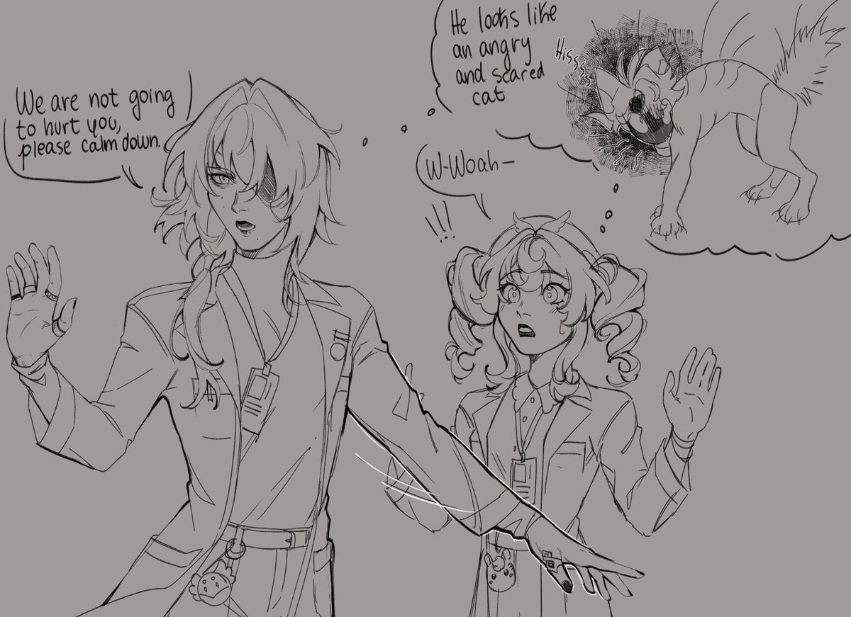 pink_hyu's tweet photo. Some sketches from this AU with Phainon alien!! :3 https://t.co/QL3JoUiPGL