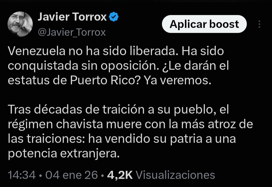 Javier_Torrox's tweet photo. Por avisar de esto cuando los EEUU invadieron Venezuela me llovieron insultos y amenazas por arrobas.

Pero a la realidad no le importa que a usted no le importe la realidad. https://t.co/tk4PNLjmWH