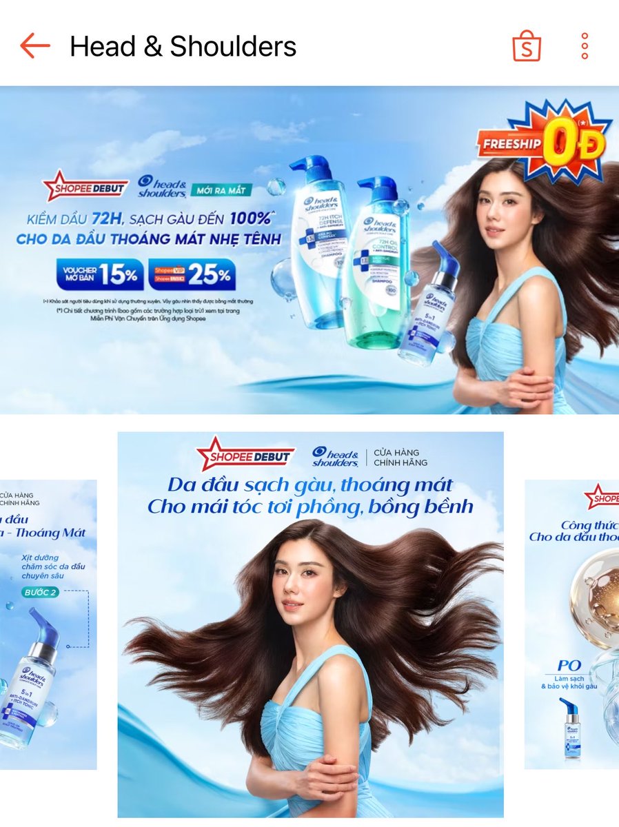 lenamiu_vnunion's tweet photo. Head&amp;Shoulders campaign in Shopee Vietnam. 

#Lalinalena https://t.co/RS8hHzOcey