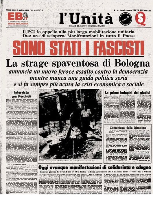 PaoniPatrizia's tweet photo. Non dimentico l orrore fascista
#stragedibologna 
#fascisti https://t.co/juED8AA9Q6