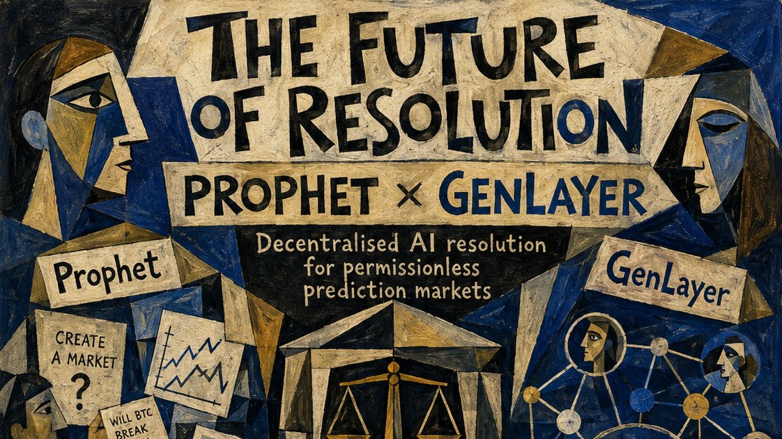 Crypto_rider77's tweet photo. Prediction markets can create markets on anything

But the real bottleneck has always been the same:

Who decides what happened?

Today, resolution often depends on centralized teams, slow disputes, or trusted intermediaries

Prophet × @GenLayer introduces a new approach

Permissionless markets powered by decentralized AI resolution

Agents can create, trade, and settle outcomes with a machine-speed adjudication layer designed for the next generation of prediction markets

The future of forecasting isn’t just about making predictions

It’s about building a trustless way to resolve them 🚀

Prophet markets + GenLayer intelligence = a new era for open prediction infrastructure