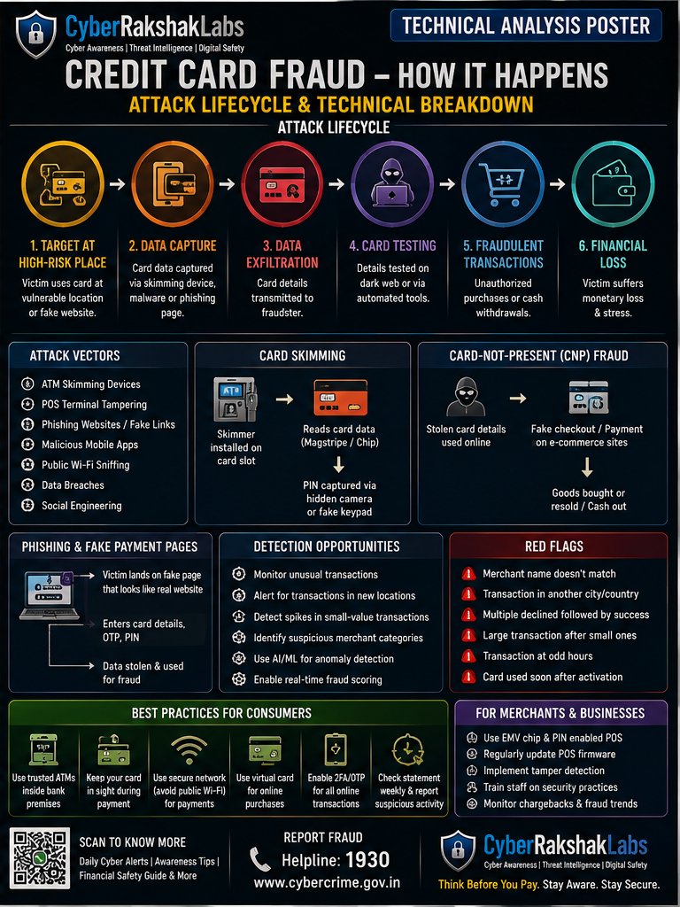 vivekkumar86538's tweet photo. 🚨 Credit Card Alert

Fraud doesn't always start with a stolen card—it often starts with risky payment habits.

#CryptoFraud #PonziScheme #CyberRakshakLabs #CryptoScam #PonziScheme #CyberAwareness #FinancialFraud #ThinkBeforeYouInvest #Ponzi #CyberSecurity https://t.co/p3iJ38dOUY