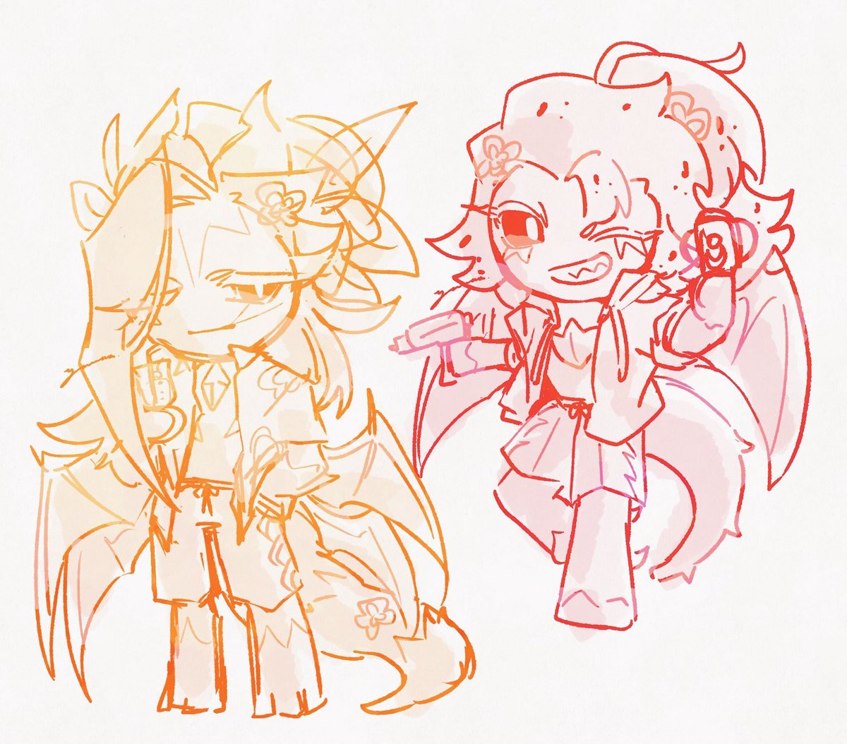 yuu_ma_CK's tweet photo. めちゃくちゃラフ描きの没絵だけどせっかく描いたので
夏の🍍&amp;🐉をねりねりしていた https://t.co/OcuIwLTqUo