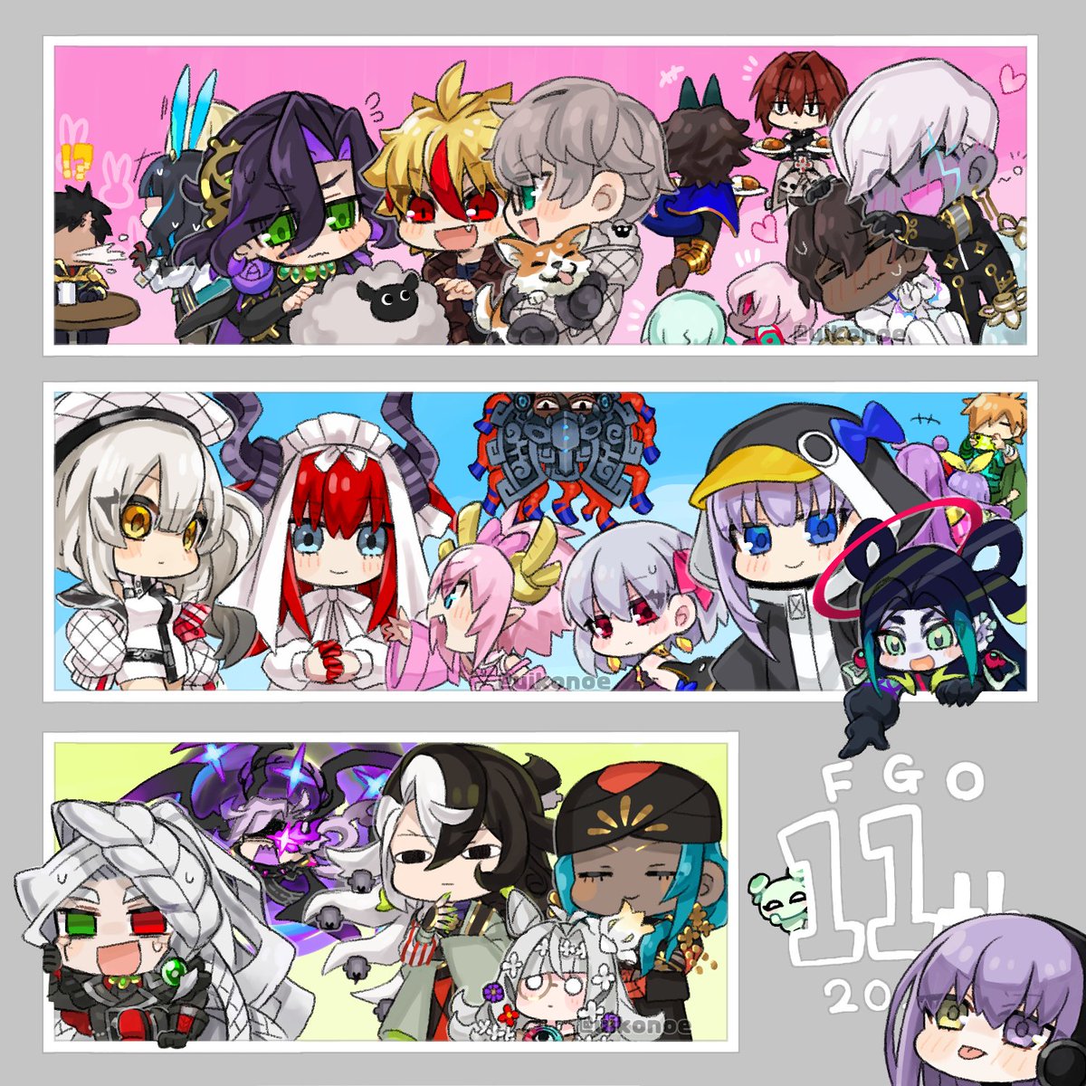 uikonoe's tweet photo. FGO11周年おめでとうございます!!!!
最近お世話になってる鯖たち詰め込みました🎉 https://t.co/8j9hNhO1L8