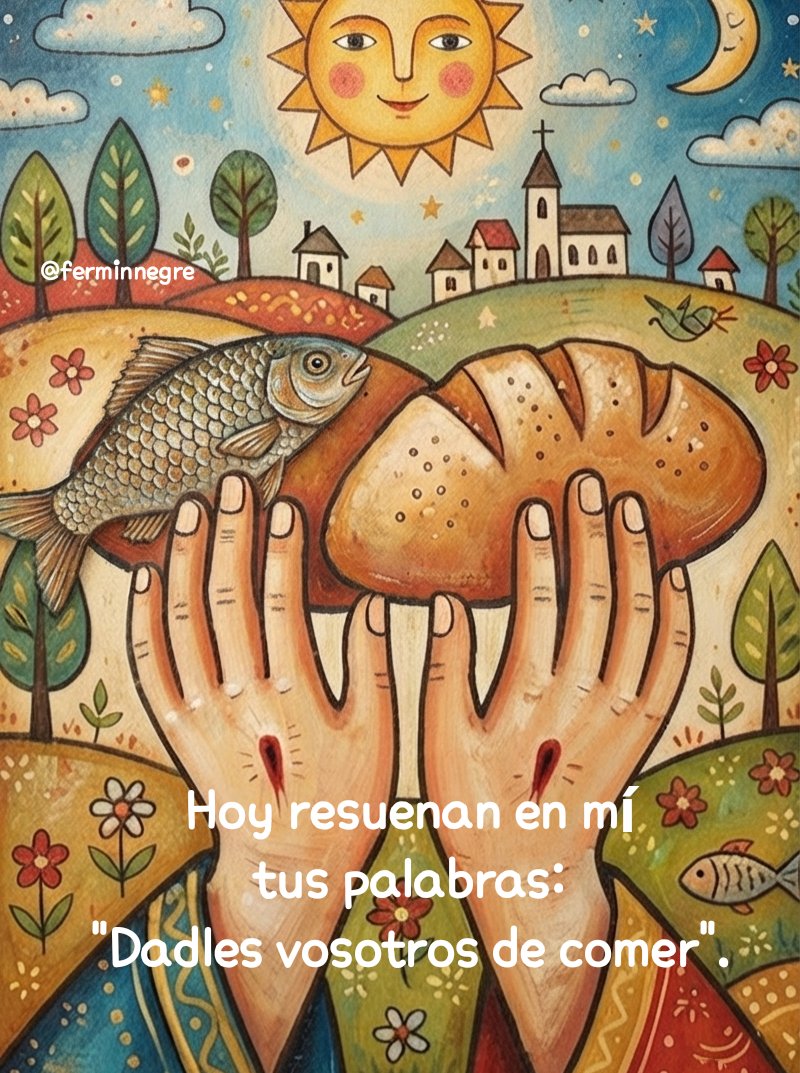 ferminnegre's tweet photo. La felicidad se multiplica cuando haces el bien a los demás y le entregas todo a Dios.
Ve por la vida multiplicando el amor de Dios, la solidaridad, la justicia, el perdón, el pan...
🫓🐟 https://t.co/k2VJZGq2eo
